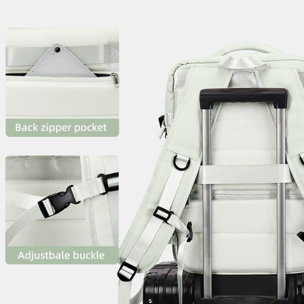 Udtrækkelig Rejserygsæk Unisex Laptop Taske Dame Stor Duffel Bag Herre Studerende Business Rejse USB Opladning Green