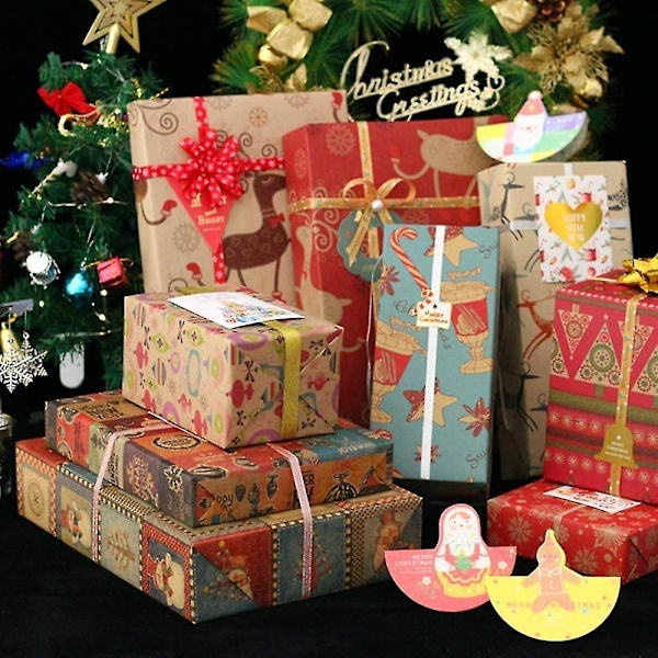 Julklappspapper, Tillverkat av Återvunnet Kraftpapper, 10-pack 70x50cm