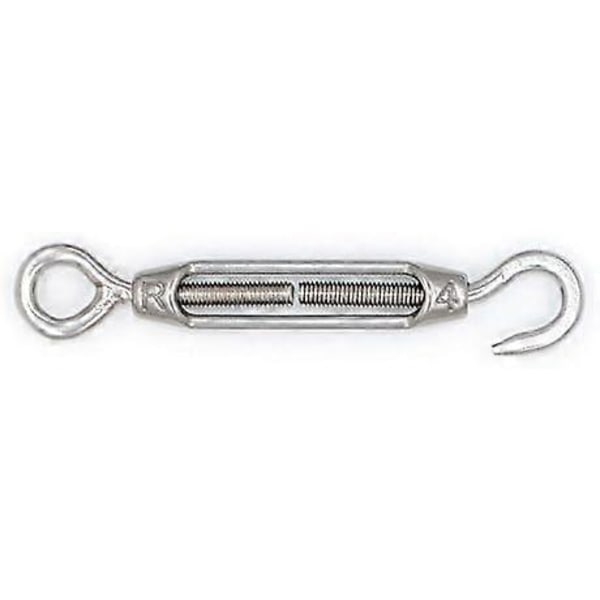 10 stk. M4 Rustfritt Stål 304 Krok & Øye Strammeskrue Krok Wire Tau Spenning