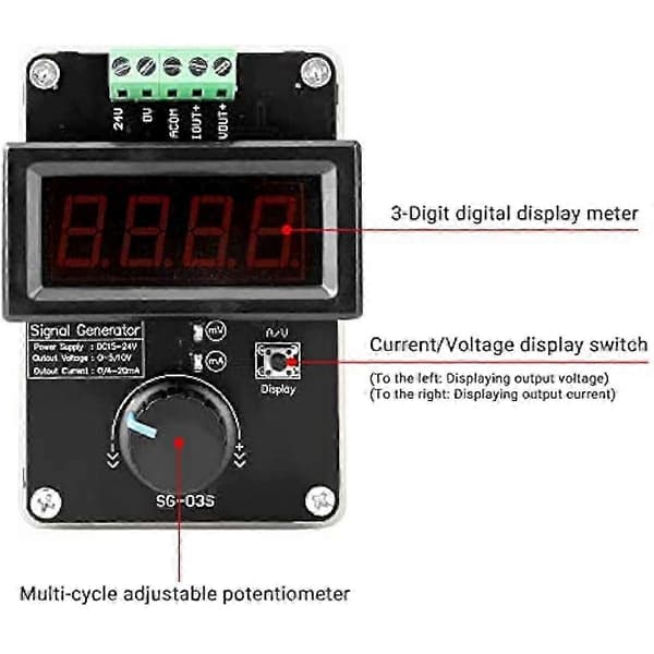 2 Justerbar Signalgenerator, DC0-10V 4-20mA Strømspenning Analog Simulator For Verdi Justering Plc Panel Led Testing