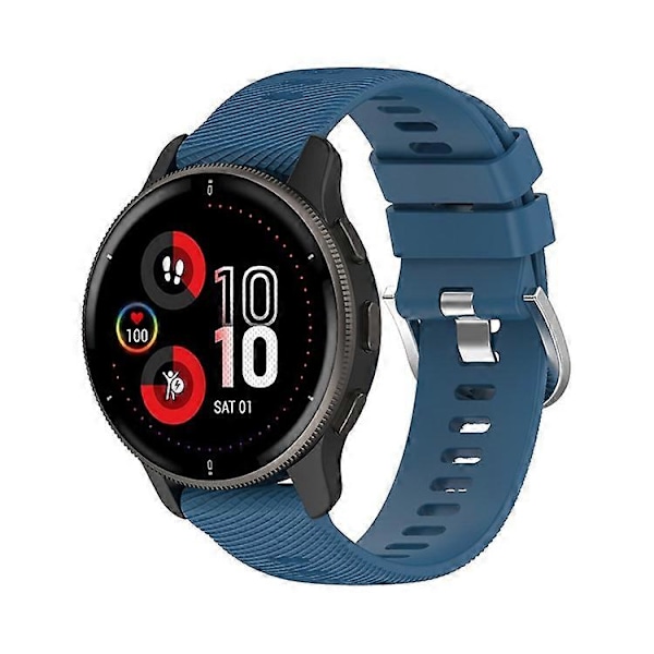 Kompatibel med Garmin Forerunner 255 / Vivoactive 4 Kryssstripet Design 22mm Universell Klokkereim Silikon Erstatningsarmbånd DarkBlue