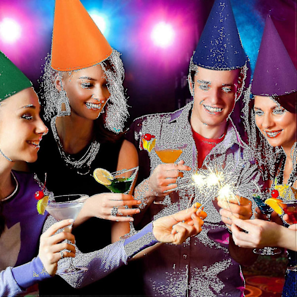 7 st Tomtehatt Dvärg Hatt Filt Partyhatt Färgglada Alvhattar Kostymtillbehör Partygåvor