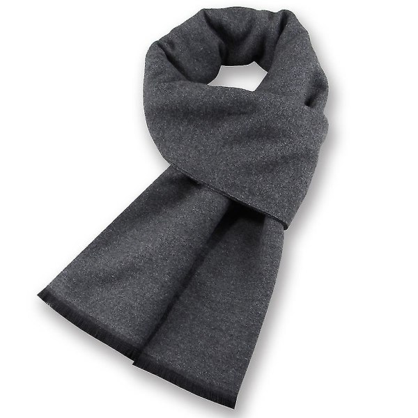 Herre Ensfarget Skjerf Varmt Vintertykt Skjerf Dark gray