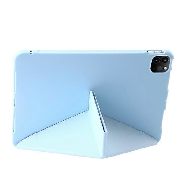 Kompatibel med iPad Pro 13 (2024) Deksel Origami Stativ Auto Sleep / Wake PU Lær+Silikon Nettbrettdeksel LightBlue