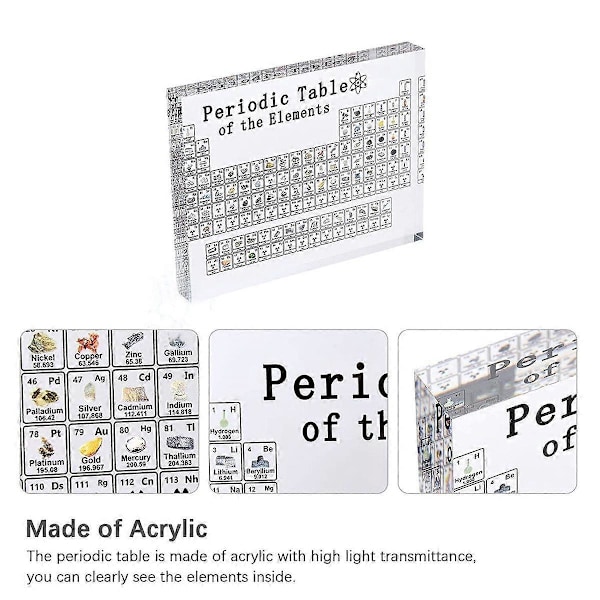 Periodisk system med ekte elementer inni, Ekte elementer periodisk system, Tabla Periodica Con Element