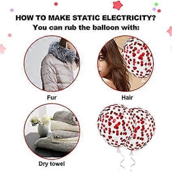 Røde og hvide balloner, sorte og røde konfettiballoner, 50 stk. røde og sorte latexballoner, helium karnevalsfestballoner, Valentinsdag vi