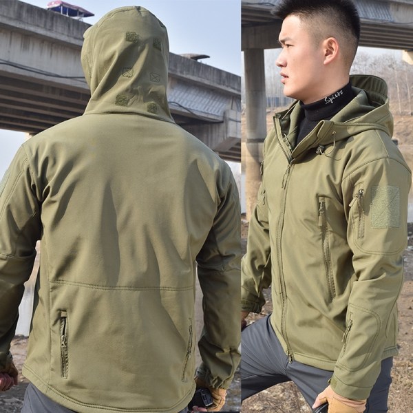 Jagtjakker Blød militær taktisk jakke Man Combat Vandtæt fleece Mænd Tøj Multicam Coat Windbreakers Army Green 4XL for 95-105kg