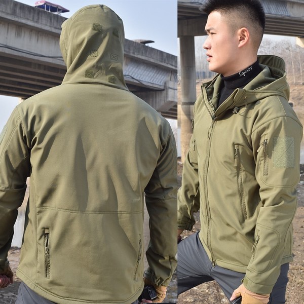 Jagttøj Soft Militær Taktisk Jakke Herre Kamp Vandtæt Fleece Herretøj Multicam Frakke Vindjakker ACU-Camouflage L for 70-80kg