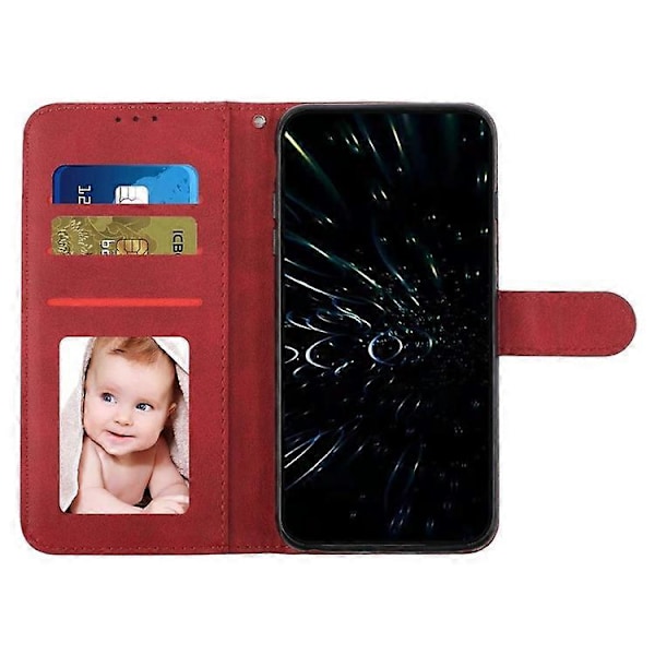 Yhteensopiva Motorola Edge 50 Fusion 5G -kotelon kanssa PU-nahkainen lompakko magneettilukolla puhelinkuori Red