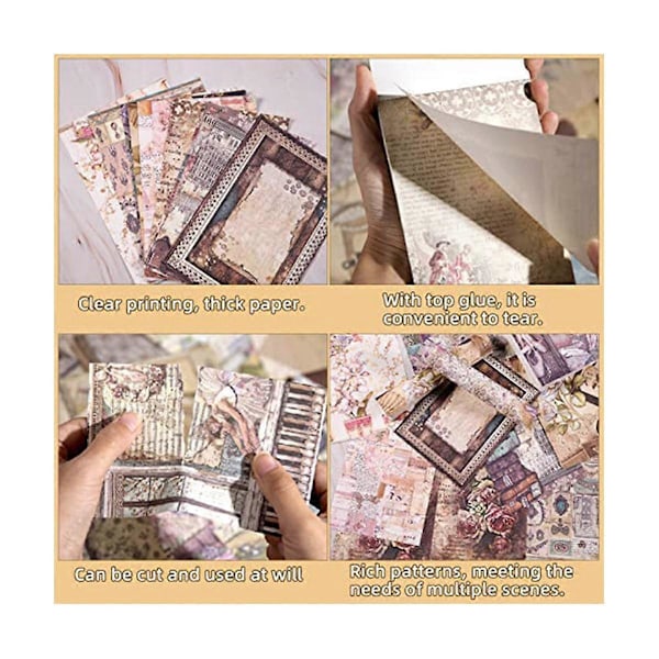 500 KPL Vintage Scrapbooking Paper Flowers Series Scrapbooking Tarvikkeet DIY Kokoelma Koristeellinen P