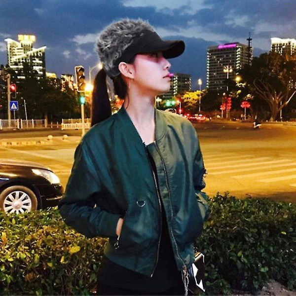 Unisex Låtsashår Visir Hatt Golf Peruk Keps Justerbar Party Kostym Hatt För Kvinnor Män Gray