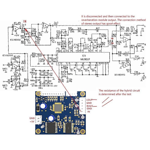 DSP Digital Reverb Modul Karaoke Reverb Board Mixer Effektmodul 0-99 100 Olika Effekter