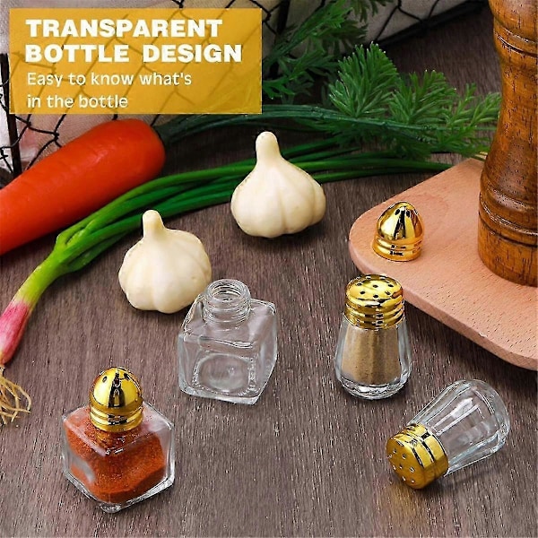 Mini Salt- och Pepparströare Genomskinliga Kryddströare Små Kryddströare Transparent Kryddströare
