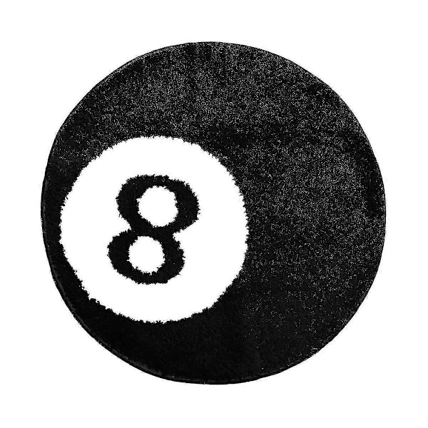 8-pallo matto - 61 cm valkoinen ja musta matto - Tyylikkäät matot ja esteettiset matot makuuhuoneeseen ja olohuoneeseen
