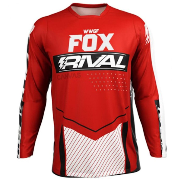 Kesän FOX maastopyöräily maastoajopuku MTB pitkä T-paita red S