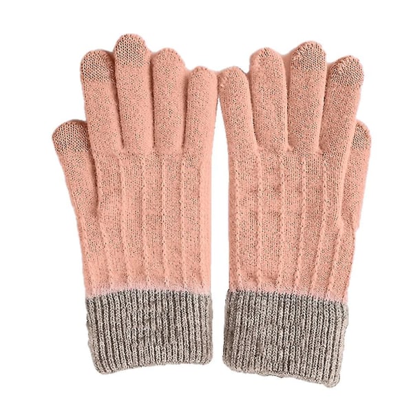 Talvi kosketusnäyttö venyvät lämpimät taikakäsineet lämmin villaneulos paksu fleece Style4