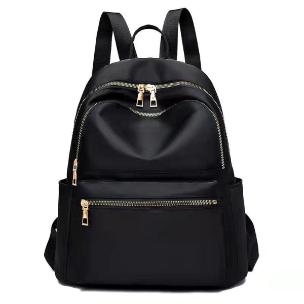 Ryggsekk Damemote Oxford Cloth Schoolbag Stor Kapasitet Trykket Casual Travel Backpack Black