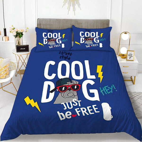 3D Katt Kung Drottning Påslakan Härligt Husdjur Kitty Sängkläder Set För Barn Pojkar Flickor Tecknade Djur Vit 2/3st Polyester Täcke