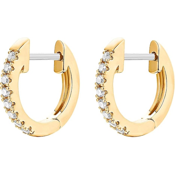 14k Guldbelagte Cubic Zirconia Manchet Øreringe Huggie Stud