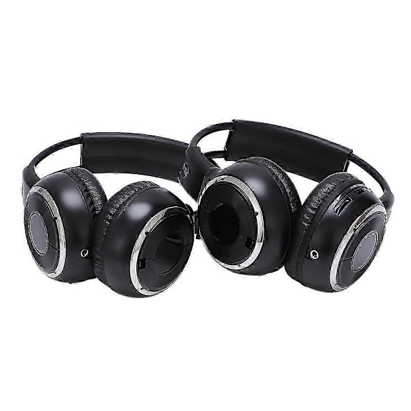 2 x Tupla Infrapuna Stereo Langattomat Kuulokkeet IR Auto DVD Soitin Niskatuki Musta JP