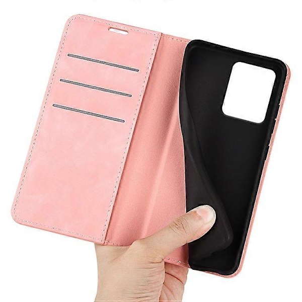 Kompatibel til HMD Skyline Etui Skin-Touch Læder Wallet Telefon Cover Pink