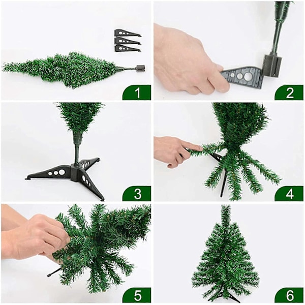 30CM Mini Julgran, 30cm Konstgjord Julgran, Liten Julgran med Ljus, DIY Mini Julgran, Miniatyr Julgran, Liten T