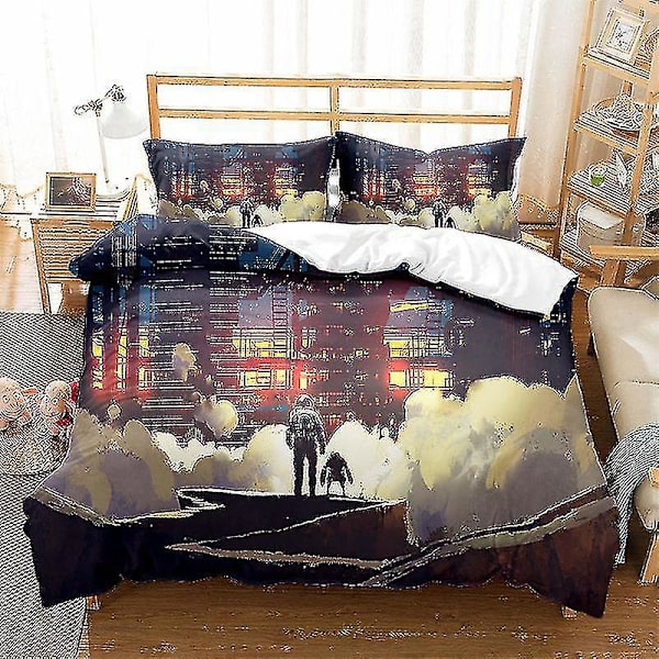 Galaxy Space Påslakan King Size, Star Wars Yttre Rymden Sängkläder Set Barn Pojkar Täcke, Mörkblå Stjärnklar Himmel Stil 35 140*210cm two-piece set
