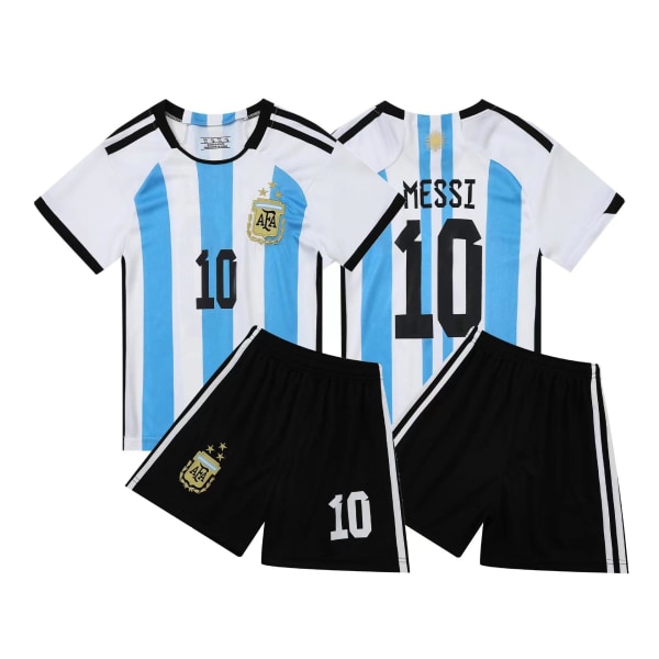 3-13 år børne fodboldtøj sæt Messi Ronaldo NO.10/7 træningstøj M Classic 11-12T 28