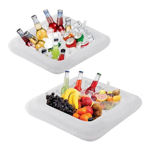 2 ST 61 cm Uppblåsbar Serveringsbar, Drycker Uppblåsbar Kylbord Pool Isbricka för Picknick & Camping