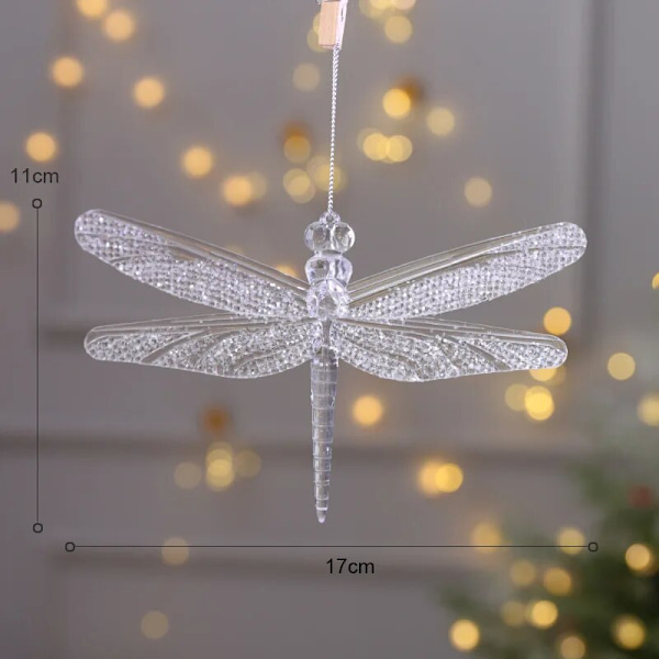 15 cm Jul Snöflinga Julgransdekorationer Noel Kristall Ren Krans Hängande Ornament God Jul Dekor För Hemmet 2023 E
