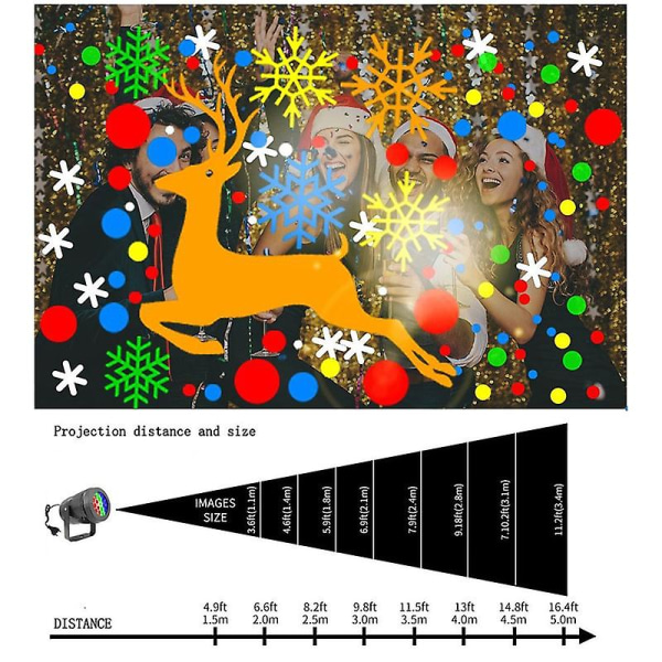 Scen Led Snowflake Lights Vit Snowstorm Projektor Julatmosfär Semesterfest Special Laserlampor Utomhus Inomhusdekor US Plug