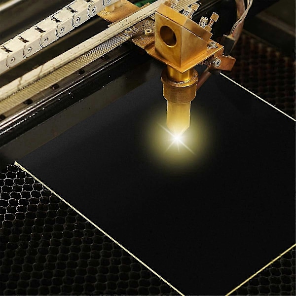 4 ark laserindgraveringsmærkningspapir, 15,35x10,63 tommer laserfarveindgraveringspapir (sort, 39x27 cm)