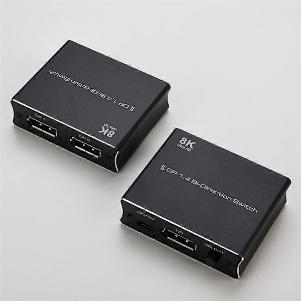 8K DP Kytkin DisplayPort 1.4 Kaksisuuntainen Kytkinmuunnin 2X1/1X2 Tukee 4K@120Hz 8K@30Hz Mul:lle