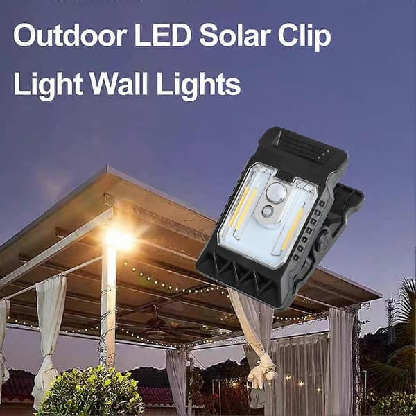 Utendørs LED Solar Klippelys Bærbar Vanntett Kroppssensorlampe HO T Tungsten