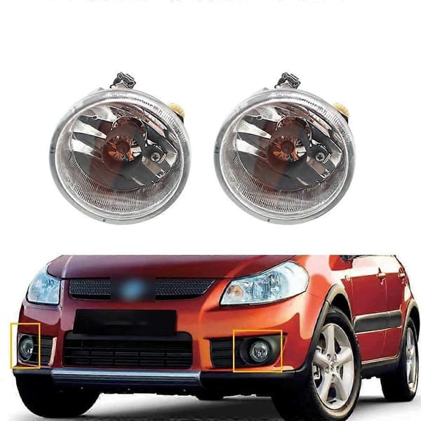 1 Par Bil Frontfanger Tåkelys Montering Kjørelys Tåkelykt for SX4 2007-2012 Aerio 2002-2004