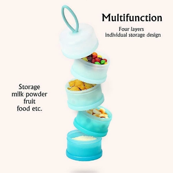 2-delt Babymelkpulverdispenser Twist Lock Stabelbar Mobil BPA-fri Melkpulverdispenser