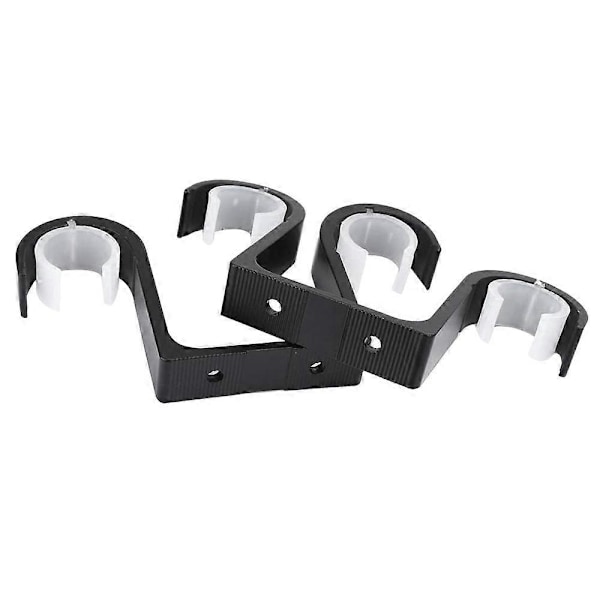 2 stk. Doble gardinstangbraketter Takmonteringsstøtter Aluminiumlegering Svart