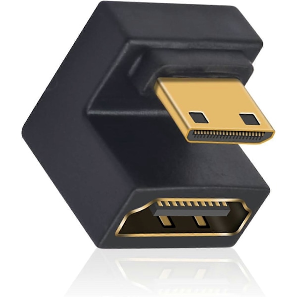 (1 pakkaus) U-muotoinen Mini HDMI - HDMI 8K -sovitin, alas suuntautuva Mini HDMI - HDMI -naarasadapteri tukee 8K@60Hz, 48Gbps, kamera/kannettava tietokone/HDTV/projektori