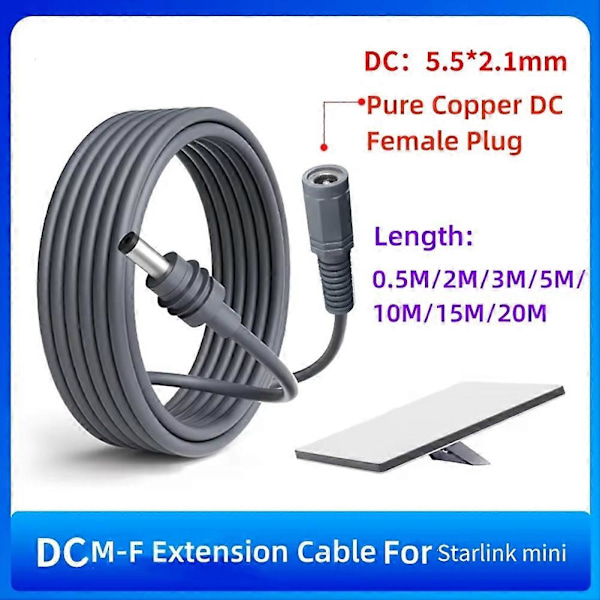 For Mini DC Han til Hun Adapter Kabel Kort Kabel 10 meter
