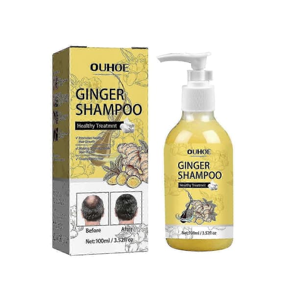 Ingefära Hårshampo för Tillväxt, Styrka & Tjocklek Återfuktar & Vårdar Hårbotten, 100ml