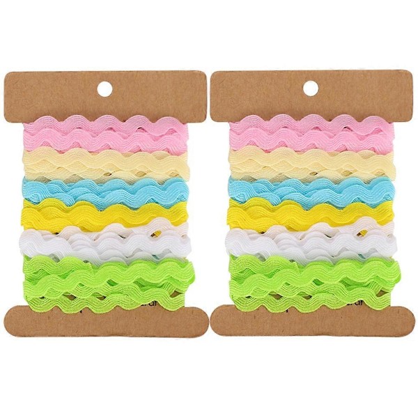 2 st Färgade Zigzag Band DIY Handgjort Material Tyg Hårtillbehör Sy Dekoration 8mm(2 )