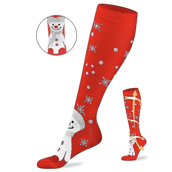 Nyhetssokker for kvinner - Knestrømper med julemotiv - Morsomme høytidssokker style 2