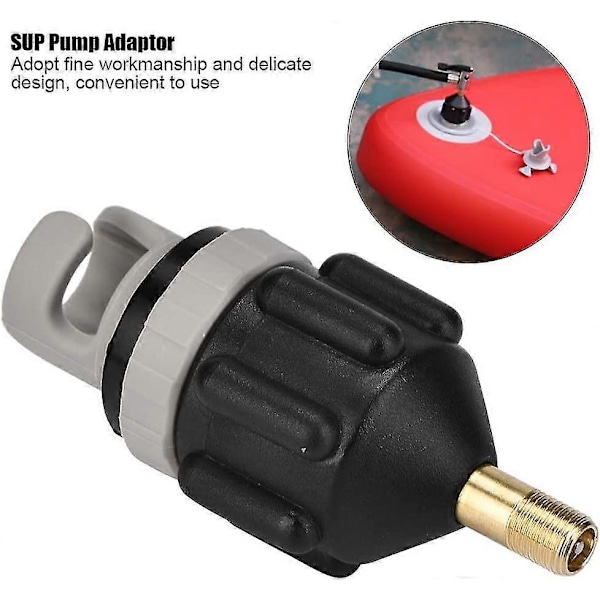 Båt Inflationsadapter, Uppblåsbar Båt Sup Pump Adapter Med Standard Vanlig Luftventil Fäste Svart 1 Pack