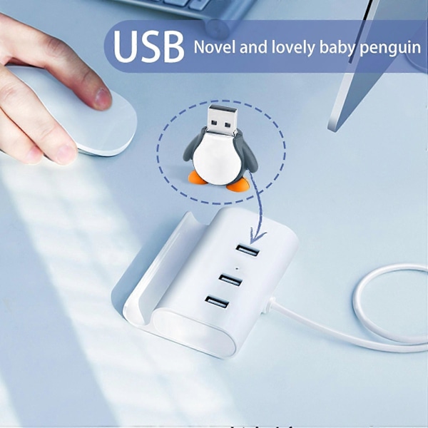 16GB Nyhed Sød Baby Pingvin USB 2.0 Flash Drive Data Memory Stick Enhed - Sort og Hvid