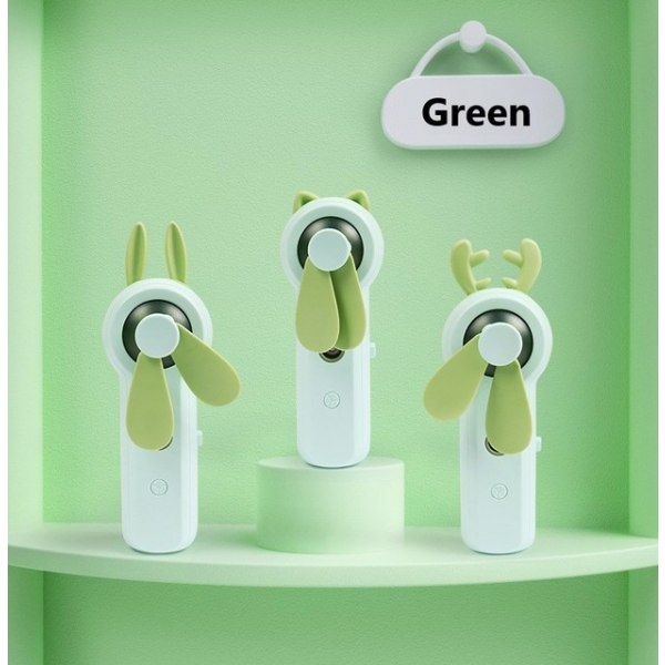 Bärbar uppladdningsbar tyst vattensprayfläkt Mini handhållen fläkt Green