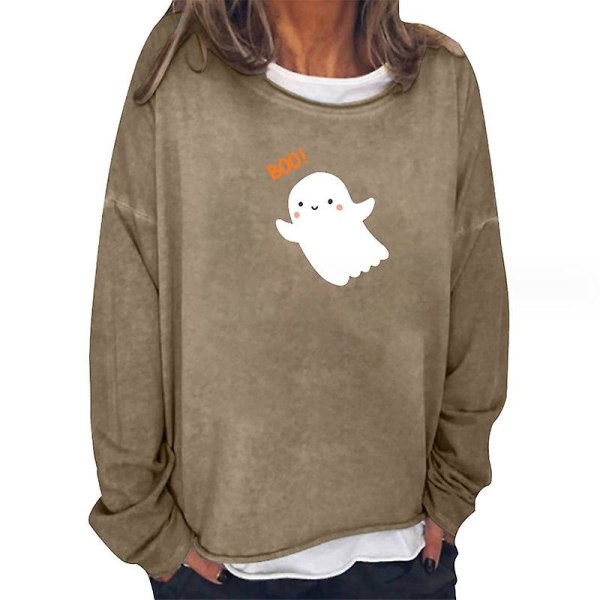 Halloween-paita Kurpitsa Kasvot Paita Naisten Pitkähihainen Syksy Kurpitsa Paita Halloween Tee Paita Yläosa style 6 L