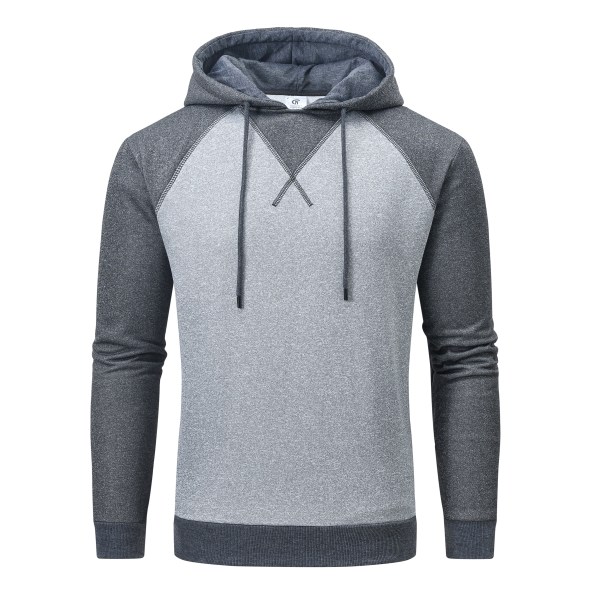 Miesten hupullinen syys-/talvipusero, miesten fleecehuppari, kiristysnyörillinen rento puserohuppari 1-Darkgrey US S