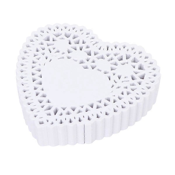 250 stk. 10 cm Hjerteformede Kakebrett, solide runde kakeunderlag, dessertbrett for bursdag, bryllup (hvit) - Yvan