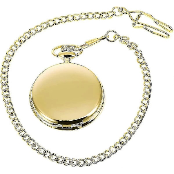 Vinta Lommeur Quartz Lommeur Med Kæde Mekanisk Urværk Lommeur Glat Er Stål Herreur Hånd Ing Lomme Mand