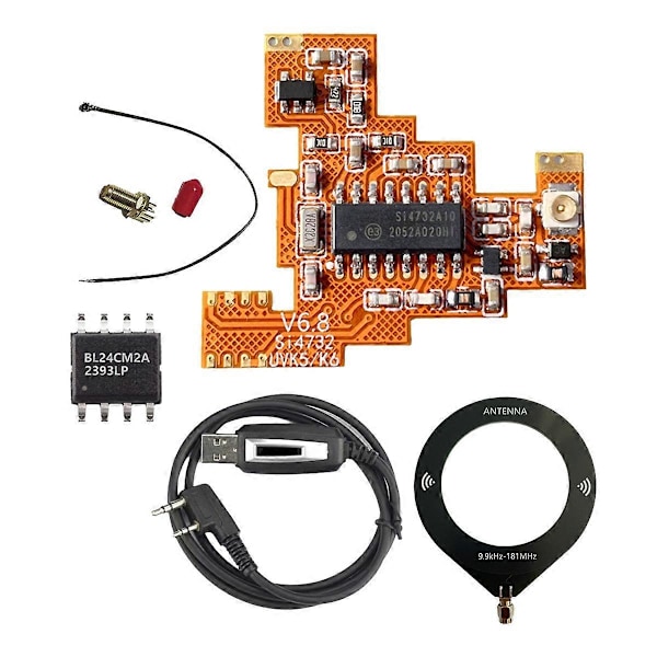 SI4732 V6.8 FPC Modul+512KB Chip+Skrivkabelkit för K5 K6 HF Kortvåg Fullband/Enkel Sidband Mottagning